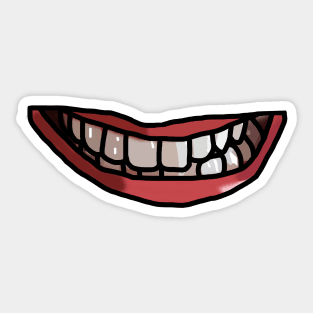 Rose Pink Lips White Teeth Mouth Sticker